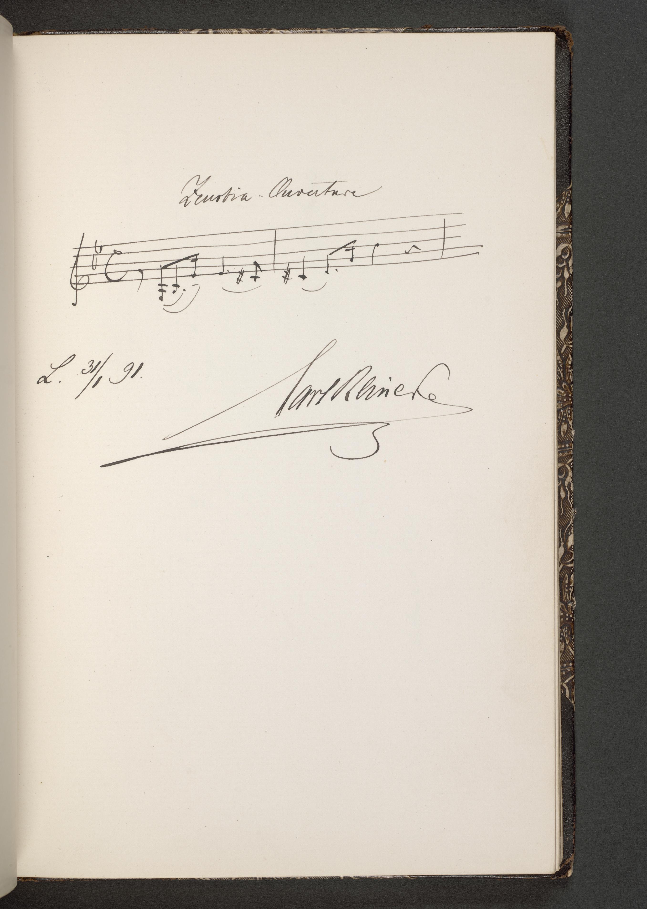 Eintrag Carl Reineckes in das Stammbuch von Gertrude Hadley (A, VI.5/14)