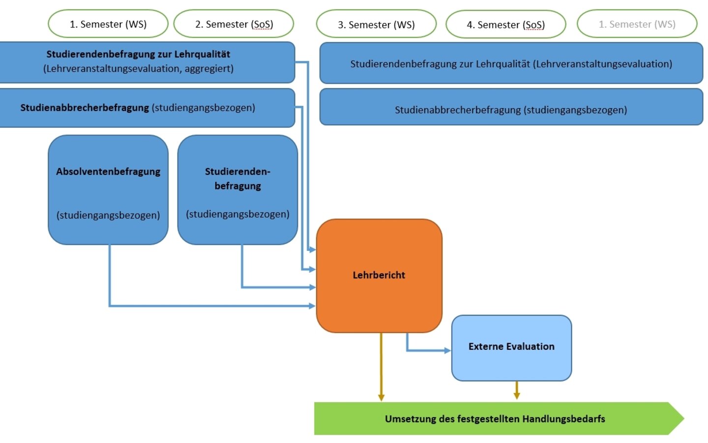 Ablauf Interne Evaluation der Studiengänge