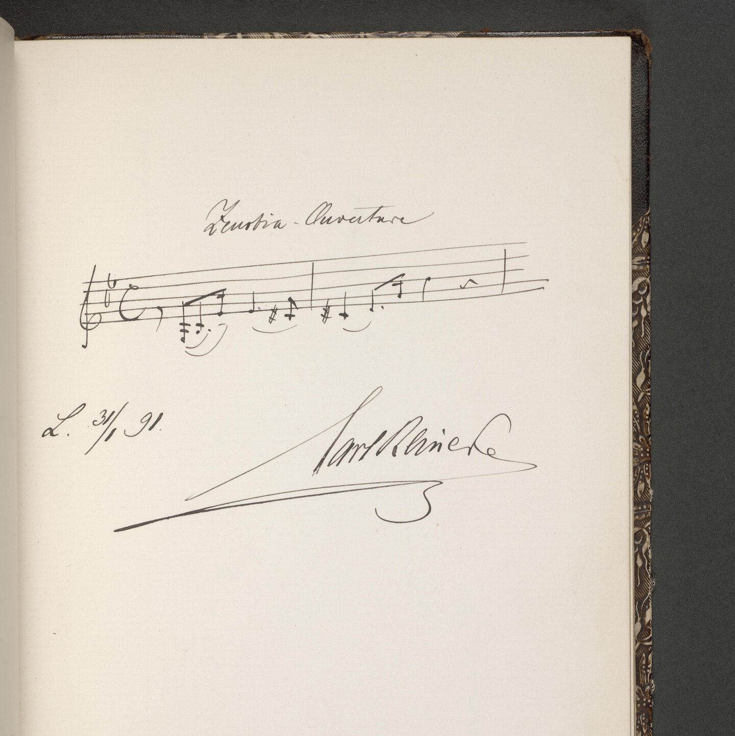 Eintrag Carl Reineckes in das Stammbuch von Gertrude Hadley (A, VI.5/14)